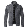 New Men's Jacket Slim Fit Stand Collar Zipper Jacket Men Solid Cotton Thick Warm  Sweater