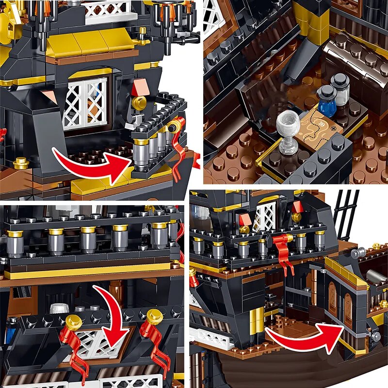 Ship Pirate Model MOC Bricks The Eternity Pirates Boats Building Blocks