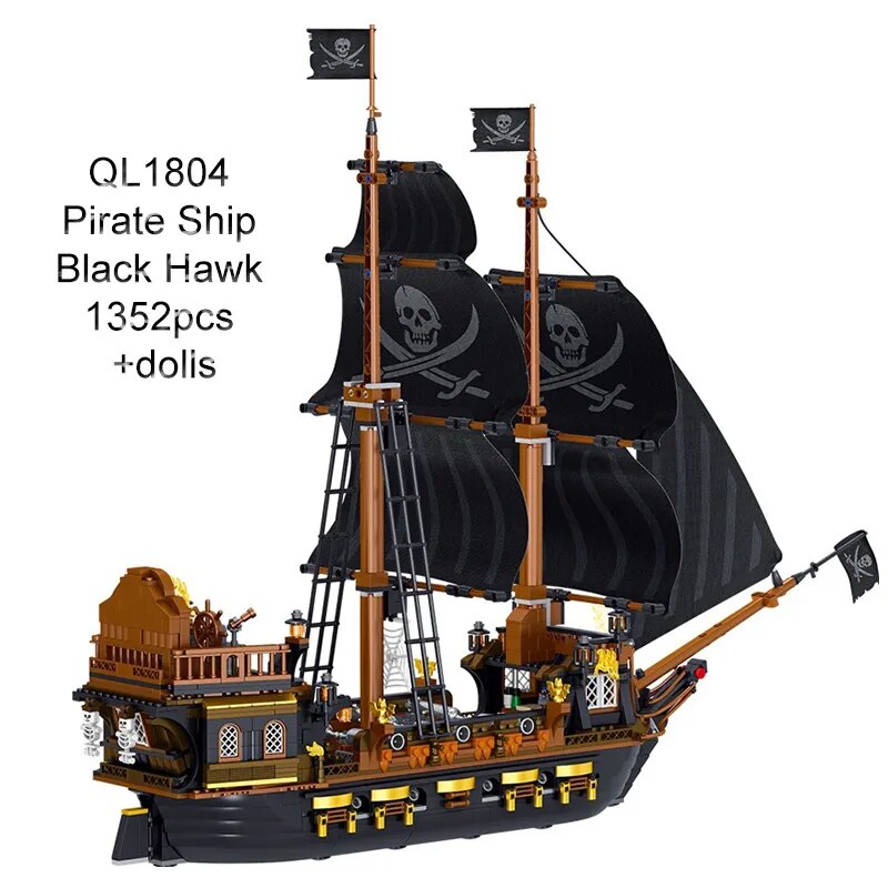 Ship Pirate Model MOC Bricks The Eternity Pirates Boats Building Blocks