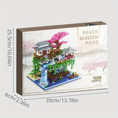 Tree House Diamond Building Garden Architecture Waterfall Light DIY Bricks Cherry Blossom Toy