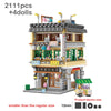 Mini Modular Building Block Hong Kong Street View Corner Commercial Building Assembly Toys