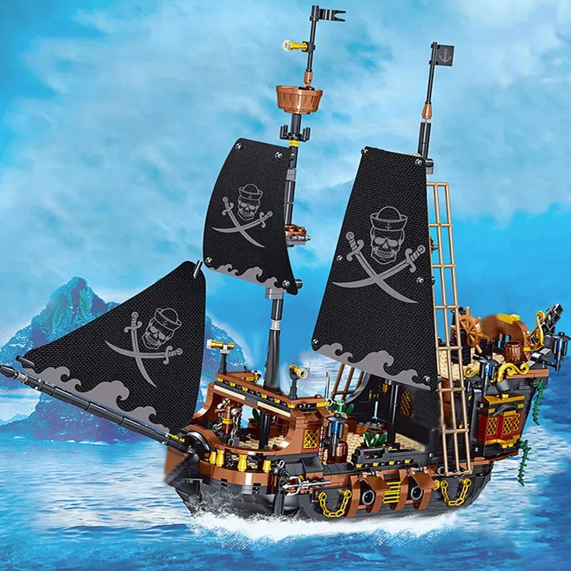 Pirate Ship Building Blocks Sailing Storm Ship MOC Model Bricks