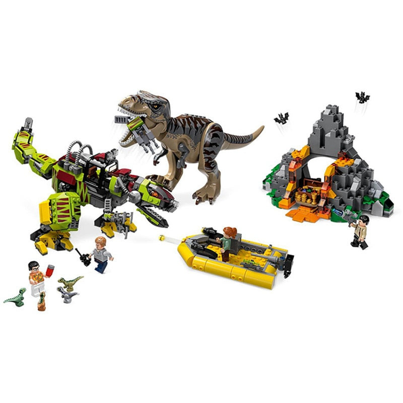 Jurassic World Tyrannosaurus Rex T. Rex Transport Triceratops Building Blocks