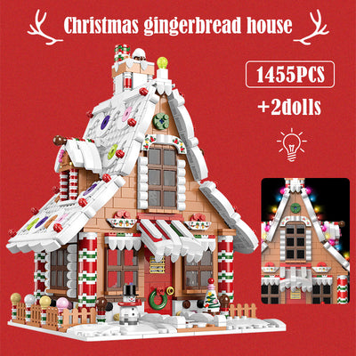 Christmas House Building Blocks Friends Music Box Castle Train Santa Claus Tree Bricks Toys