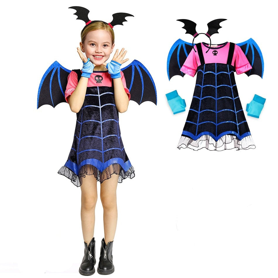 Vampirina Cosplay Dress Girl Kids Princess Dress Up Costume Halloween Costume