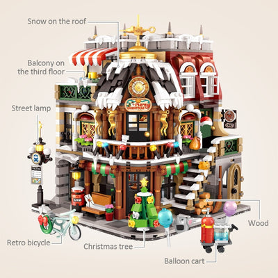 Christmas Cafe House Building Blocks Friends Shop Bricks Toys