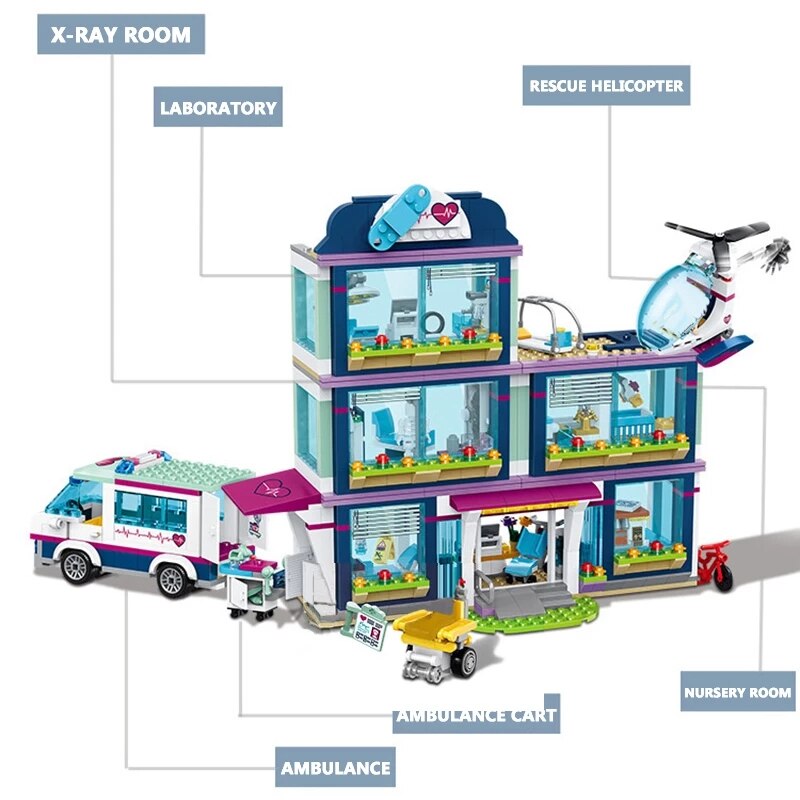 Heartlake City Park Hospital Compatible Friends Building Block