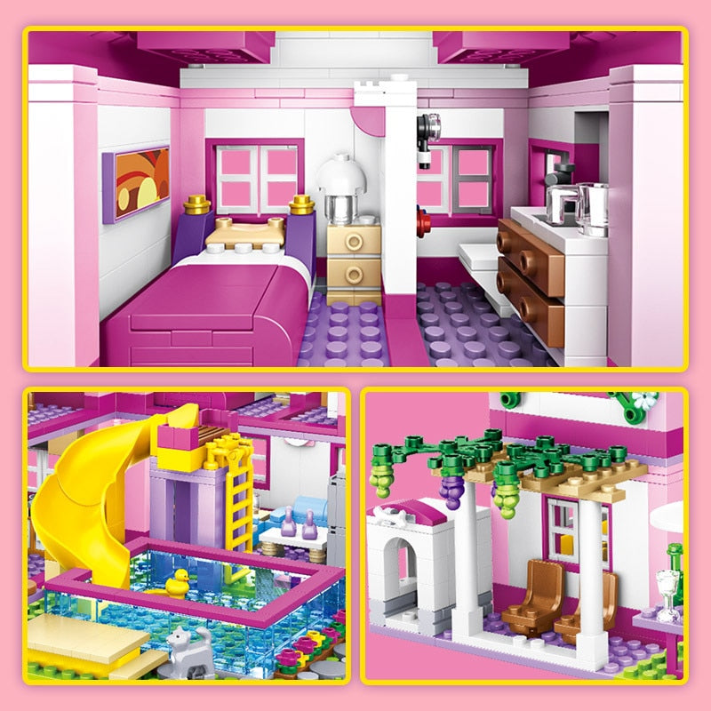 Friends City House Summer Holiday Villa Castle Building Blocks Sets