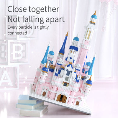Mini House Cartoon Dream Tale Princess Castle Architecture Building Blocks