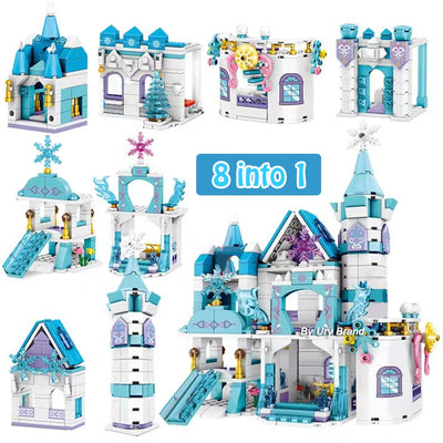 Friends Princess Castle House Sets for Girls Movies Royal Ice Playground Horse