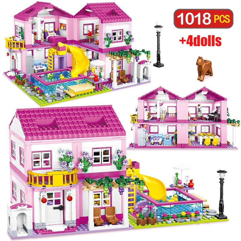 Friends City House Summer Holiday Villa Castle Building Blocks Sets