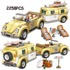Beetle Wagon Technical Car Blocks Building City Mini Camper Vehicle Bricks Sets