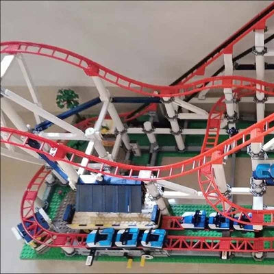Amusement Park Roller Coaster Building Block Model Set