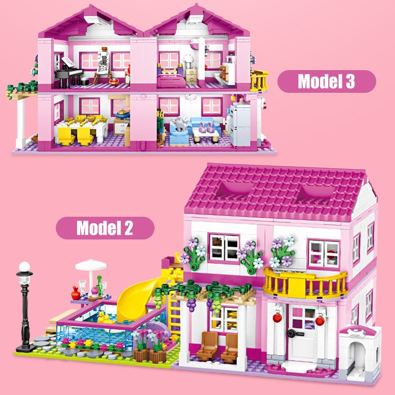 Friends City House Summer Holiday Villa Castle Building Blocks Sets