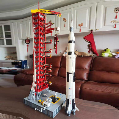 Space Center Apolloed Saturn V Launch Umbilical Tower Brick Model Bulidin Block