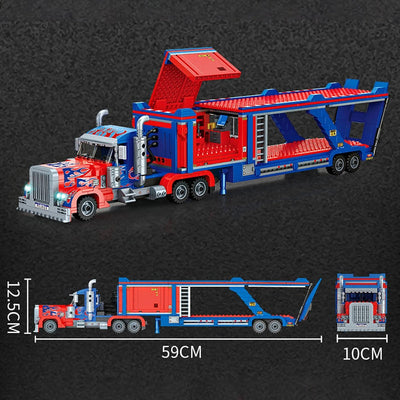 High-Tech Sports Car Transporter Container Truck Building Blocks