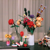 Flower Bouquet Brick Succulents Potted Building Blocks Romantic Kit Assembly Home Decor Toys