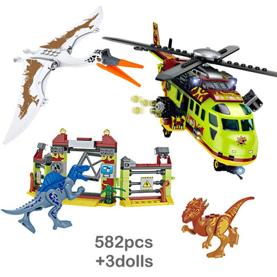 Dinosaur Ship Toys Building Block DIY Escape From Ocean Mosasaurus Assembly Bricks Educational Sets