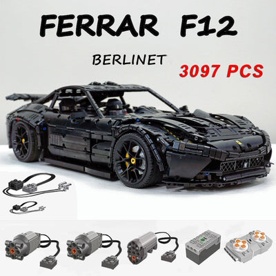 High-Tech 91102 3097Pcs Creative Moc F12 Super Sport Black Racing Car Model RSR Bricks Building Blocks Toys