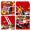 City Fire Fighting 8in1 Trucks Car Helicopter Boat Building Blocks