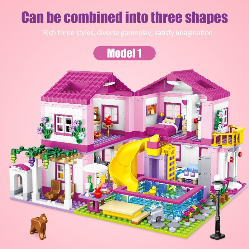 Friends City House Summer Holiday Villa Castle Building Blocks Sets