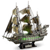 Dutchman Pirate Ship Model Kits Lighting Building Ghost Sailboat Green LED