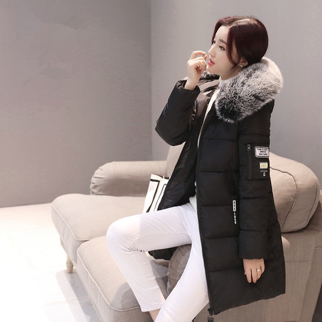 Fur Hooded Jackets Women Thick Warm Winter Parkas