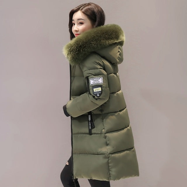 Fur Hooded Jackets Women Thick Warm Winter Parkas