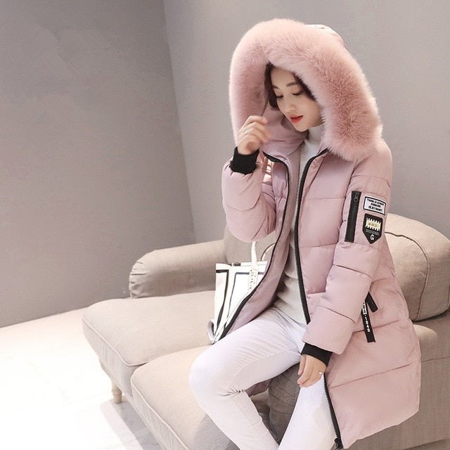 Fur Hooded Jackets Women Thick Warm Winter Parkas