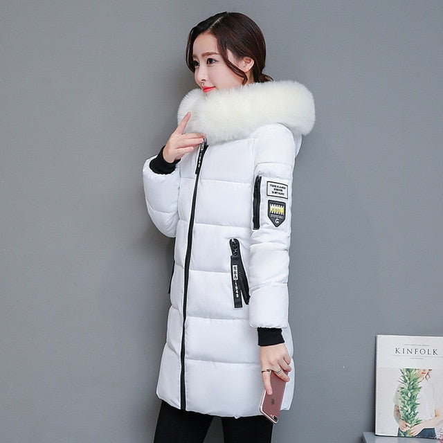 Fur Hooded Jackets Women Thick Warm Winter Parkas