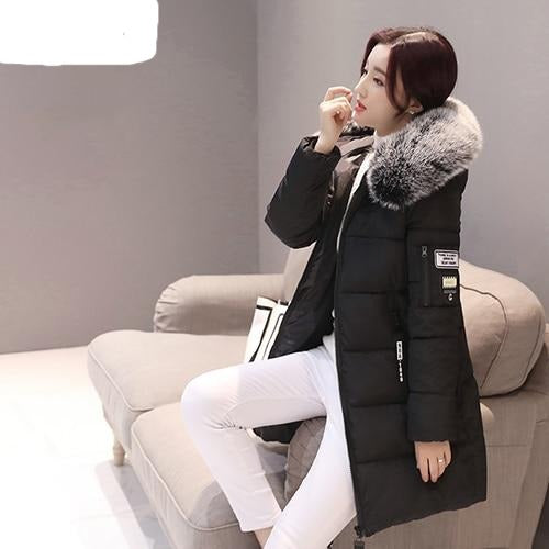 Fur Hooded Jackets Women Thick Warm Winter Parkas