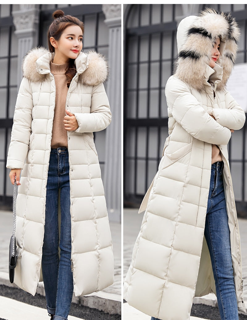 Winter Jacket Cotton Padded Warm Thicken Ladies Coat Long Coats Parka Womens Jackets