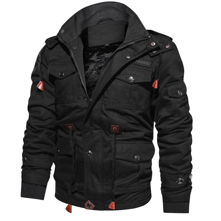 Men's Winter Fleece Jackets Warm Hooded Coat Thermal Thick Outerwear Male Military Jacket