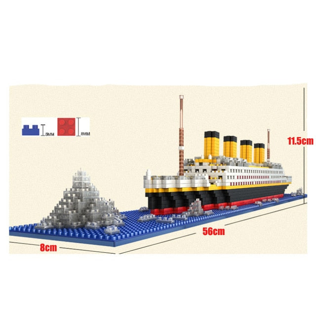 Titanic 1860pcs Ship 3d Mini Diy Building Blocks Toy Titanic Boat Model Educational Toy