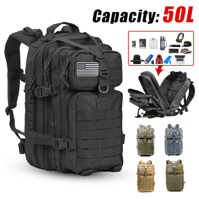 50L Backpack Alpha Black Large Capacity Men Army Military Tactical Backpack