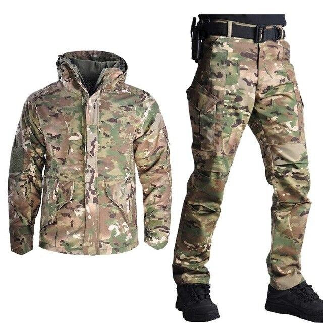 Tactical Jacket Set with Pants Outdoor Jacket Set with Pants Camouflage Military Army