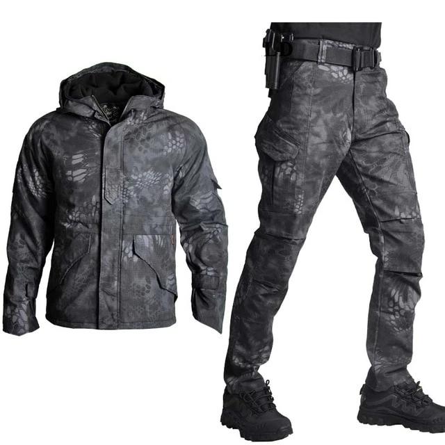 Tactical Jacket Set with Pants Outdoor Jacket Set with Pants Camouflage Military Army