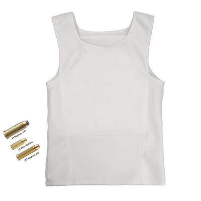 White Concealed Bulletproof Vest Ultra Thin T-shirt Undershirt Covert Body Armor - NIJ IIIA Protection