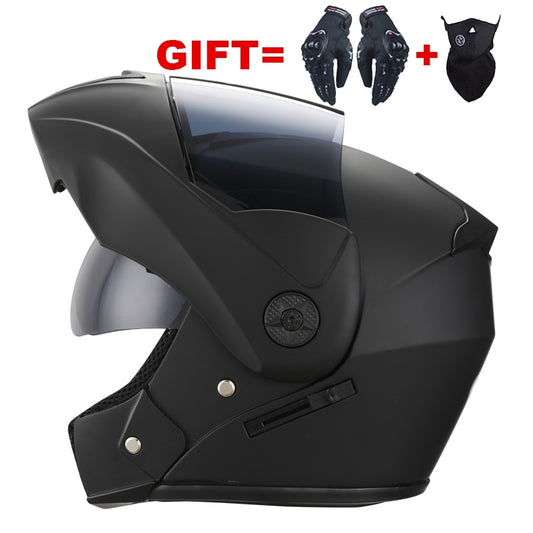 Full Face Safe Helmet Flip Up Motorcycle Helmets Modular Dual Lens