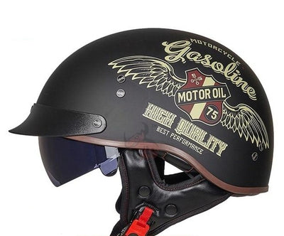 Motorcycle Helmet Half Retro Style Dot Breathable & Comfortable For Unisex