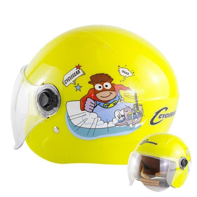Kids Motorcycle Helmet Open Face Flip Up Dot Cartoon Printed
