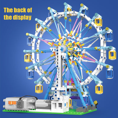 City Friends MOC Technical Rotating Ferris Wheel Building Blocks Electric Bricks