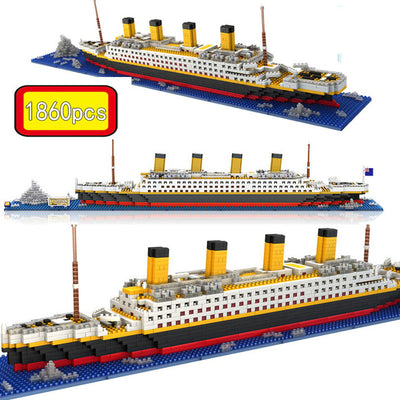1860Pcs Titanic RMS Cruise Ship Micro Model Assemblage Building Blocks