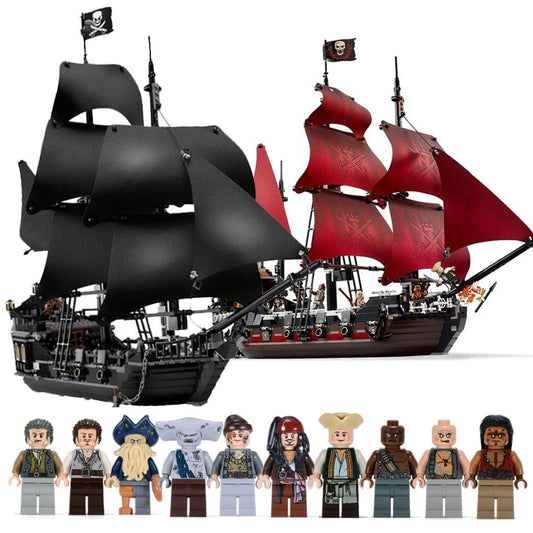 Black Ship Pearl Compatible With Pirates Model Ships Building Blocks Toy