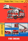 City Fire Fighting Truck Series Airport Fire Ladder Car Model Building Blocks