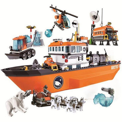 10443 City Arctic Icebreaker Ice Breaker Ship Buildinlg Blocks Brick DIY Toys