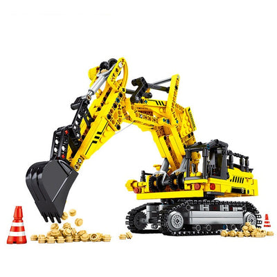 City Engineering Car Bulldozer Crane Truck Excavator Roller Building Blocks