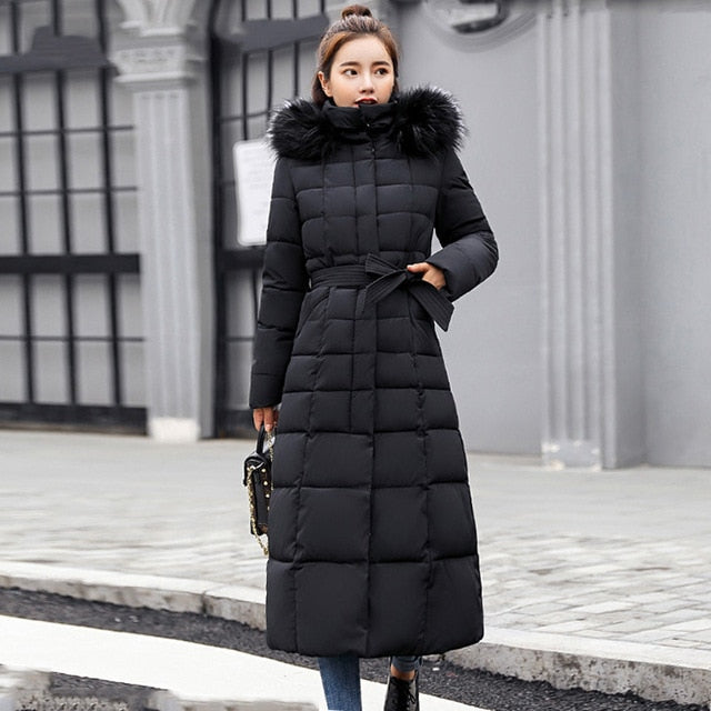 Winter Jacket Cotton Padded Warm Thicken Ladies Coat Long Coats Parka Womens Jackets