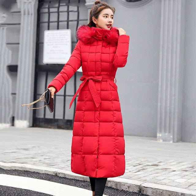 Winter Jacket Cotton Padded Warm Thicken Ladies Coat Long Coats Parka Womens Jackets