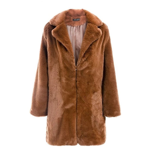 Shaggy women faux fur coat streetwear Autumn winter